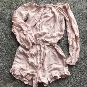 Blush Pink Off the Shoulder Romper